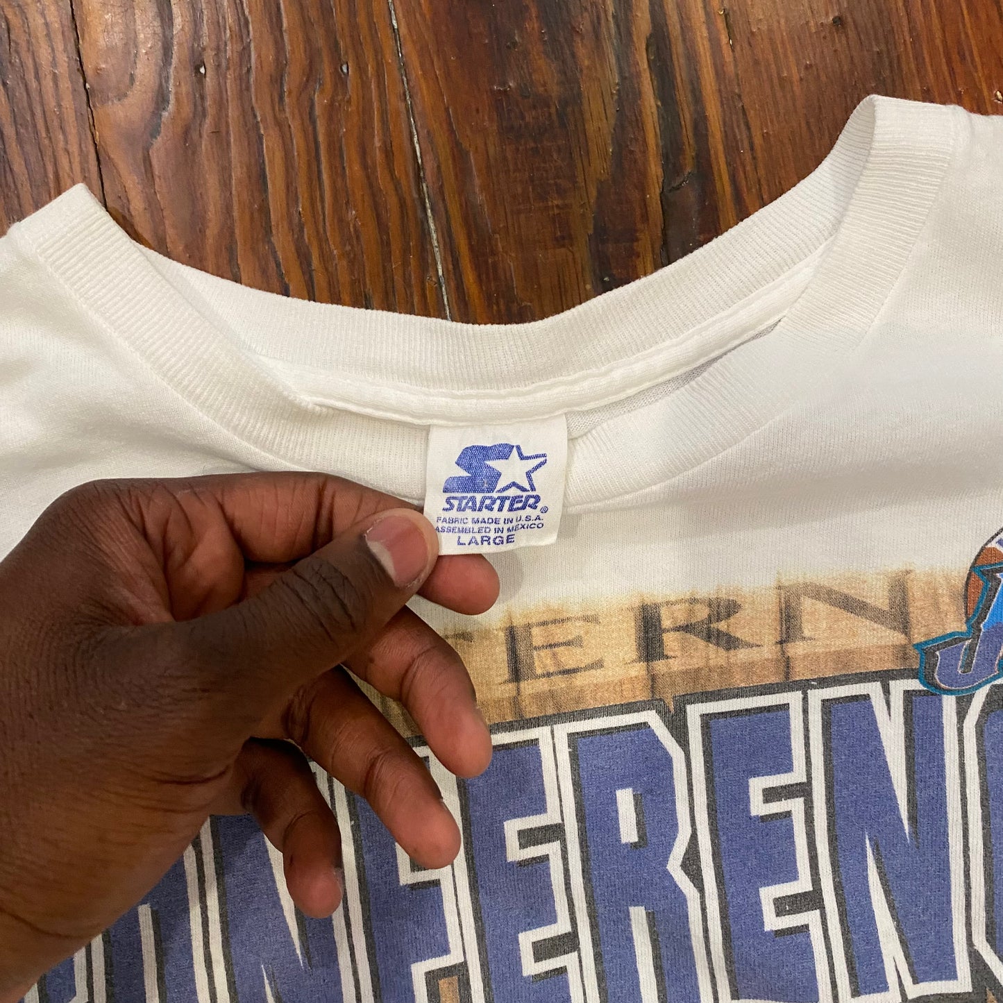 Vintage NBA Western Conference Champs Utah Jazz NBA Finals 1991 Tee - L