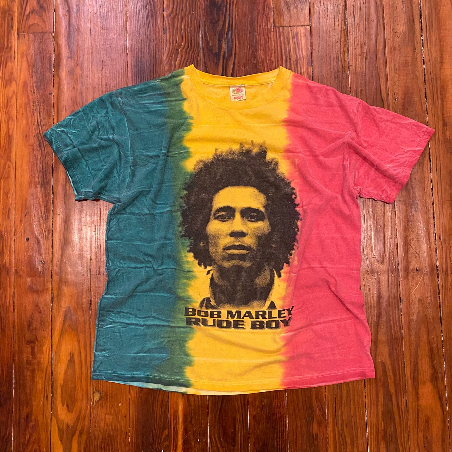 Vintage Bob Marley Rude Boy Tye-Dye Big Face Graphic Tee - XL