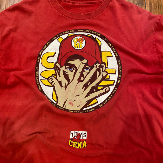 WWE 2014 Red John Cena U Cant C Me Graphic Tee - XL