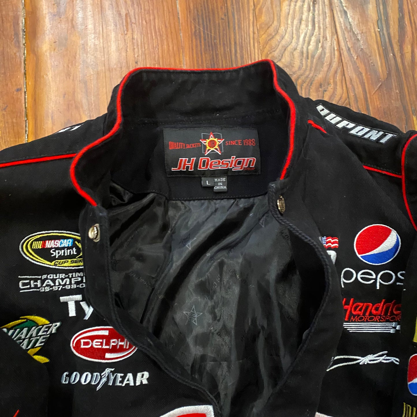 Vintage Dupont Flame Racing Jacket Black/Red - L