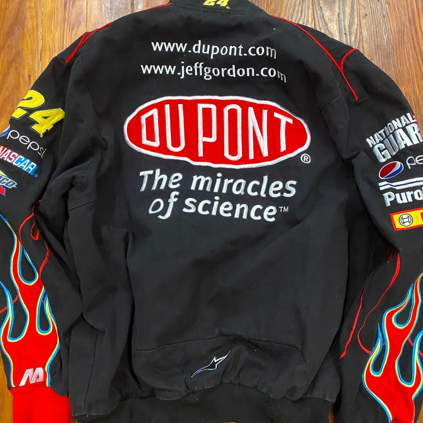 Vintage Dupont Flame Racing Jacket Black/Red - L