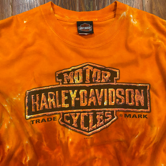 Vintage 2010 Tye-Dye Harley Davidson Motorcycle Tee - 2XL