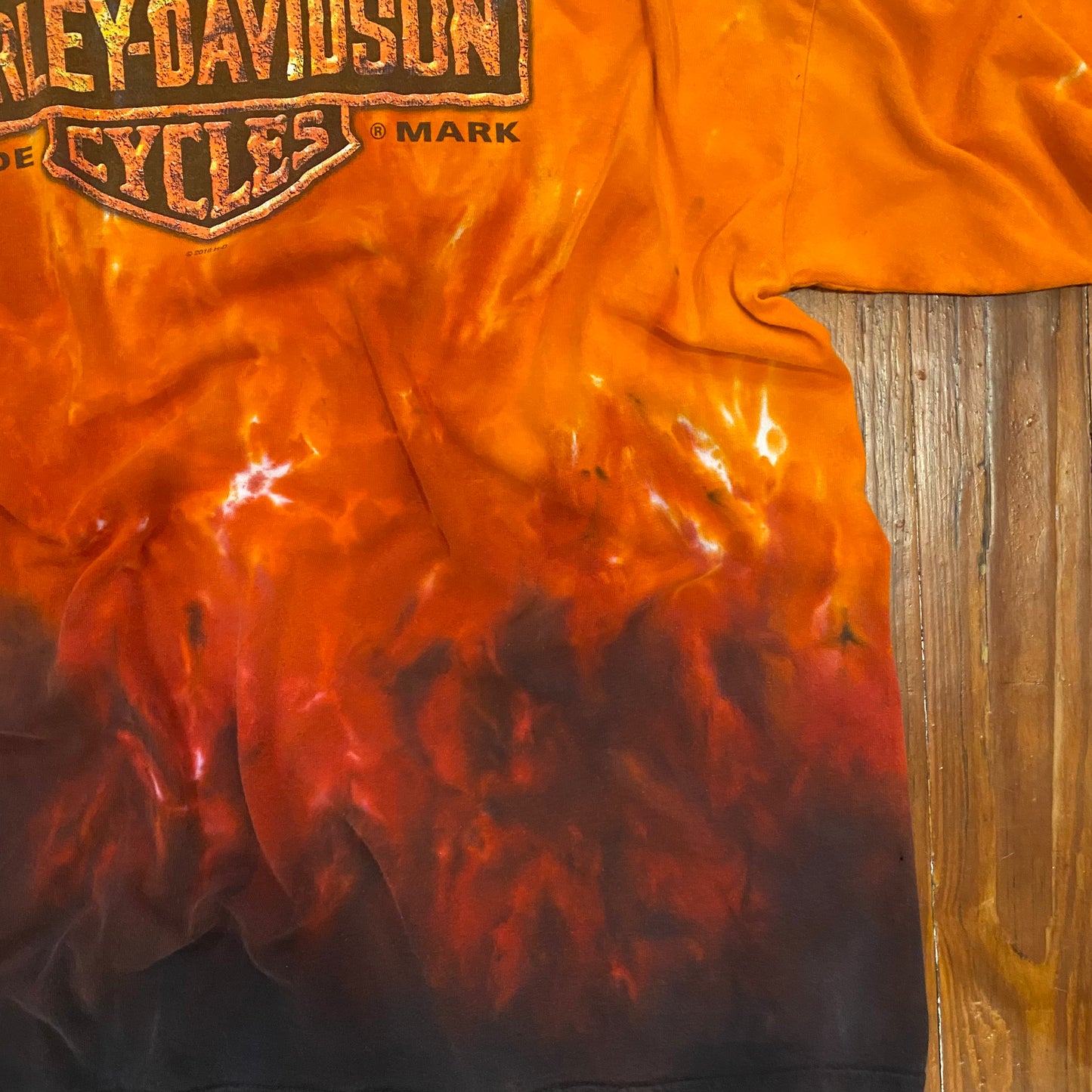 Vintage 2010 Tye-Dye Harley Davidson Motorcycle Tee - 2XL