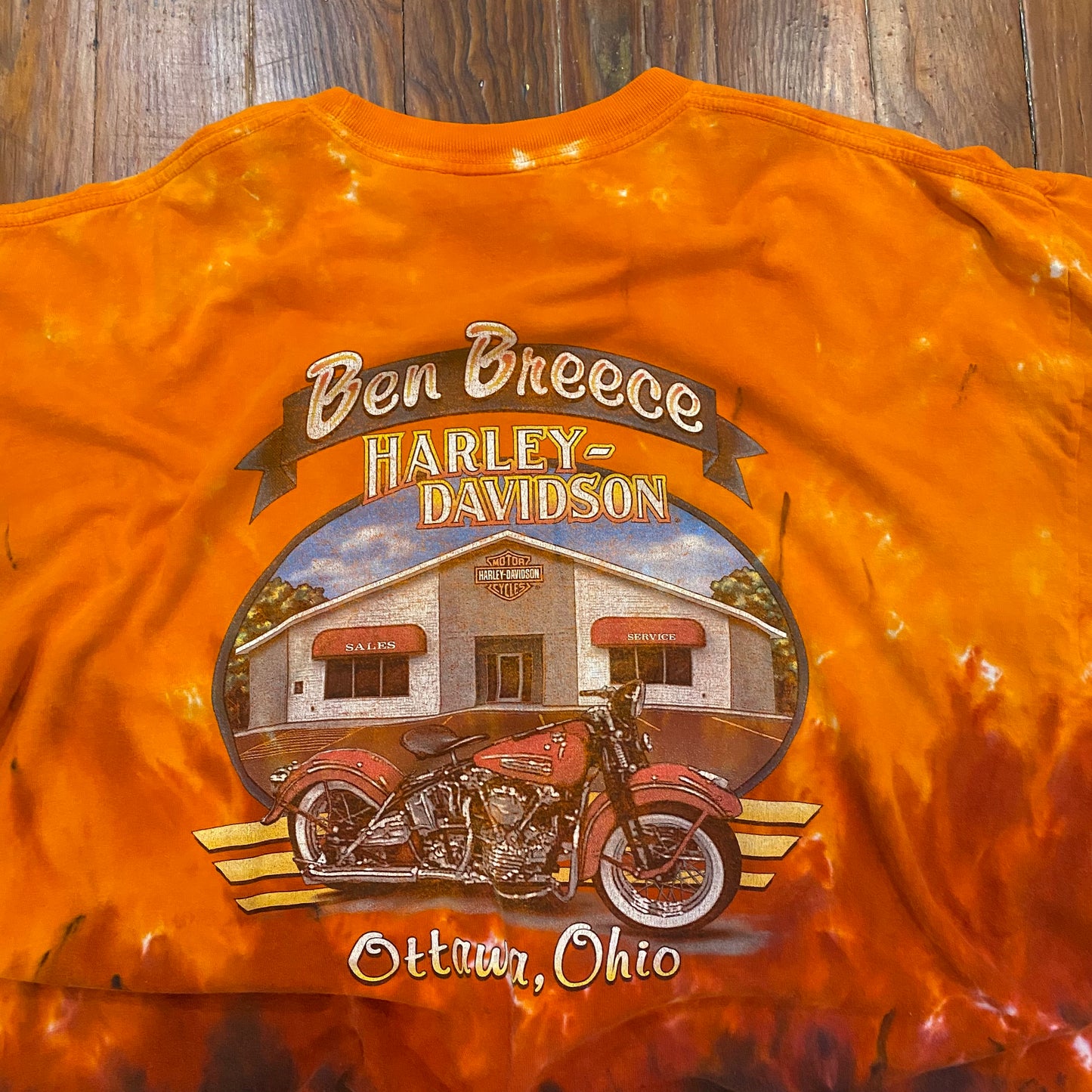 Vintage 2010 Tye-Dye Harley Davidson Motorcycle Tee - 2XL