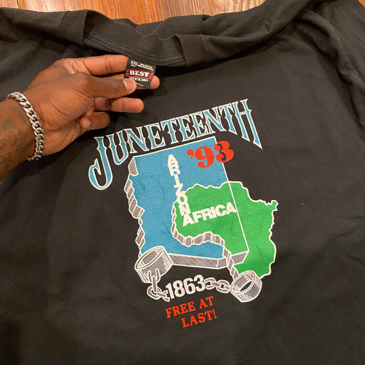 Vintage 1993 Juneteenth Free At Last Cultural Tee - 2XL