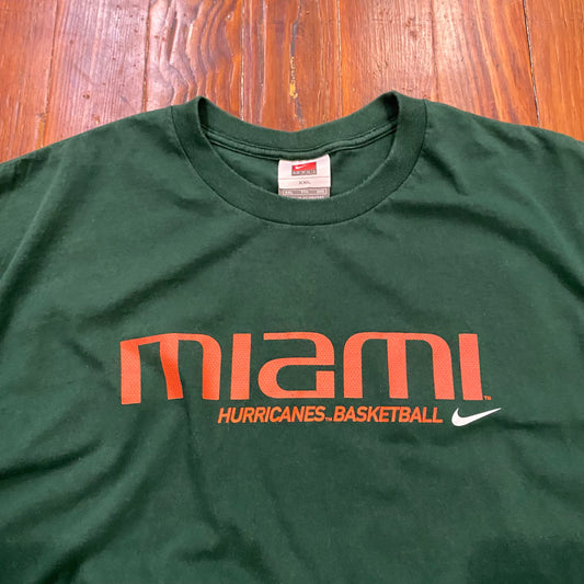 Vintage Nike Miami Hurricanes Basketball Tee - 2XL