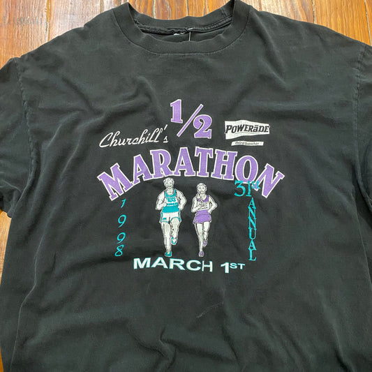 Vintage 1998 31st Annual Churchill's 1/2 Marathon Tee - L