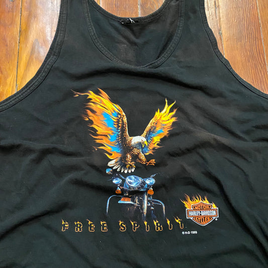 Vintage Motor Harley Davidson Cycles Free Spirit Tank Top- XL