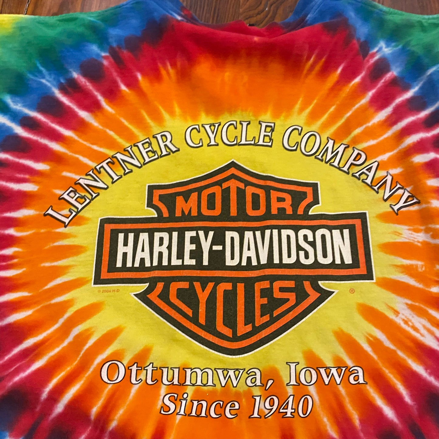 Vintage Tie Dye Harley Davidson Tee - XL