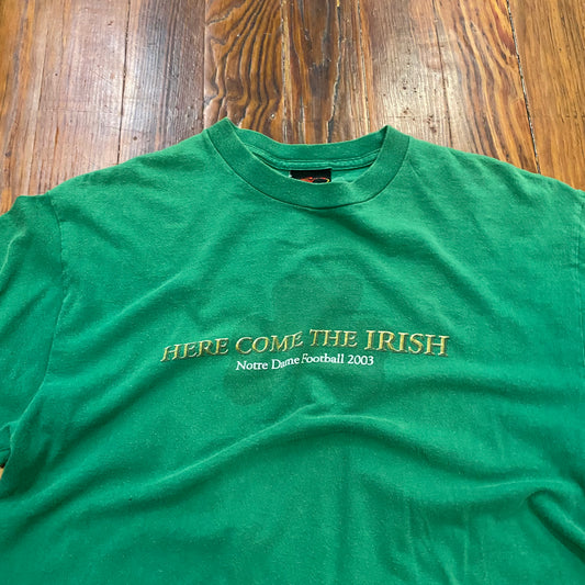 Vintage Here Come The Irish Notre Dame Tee - L