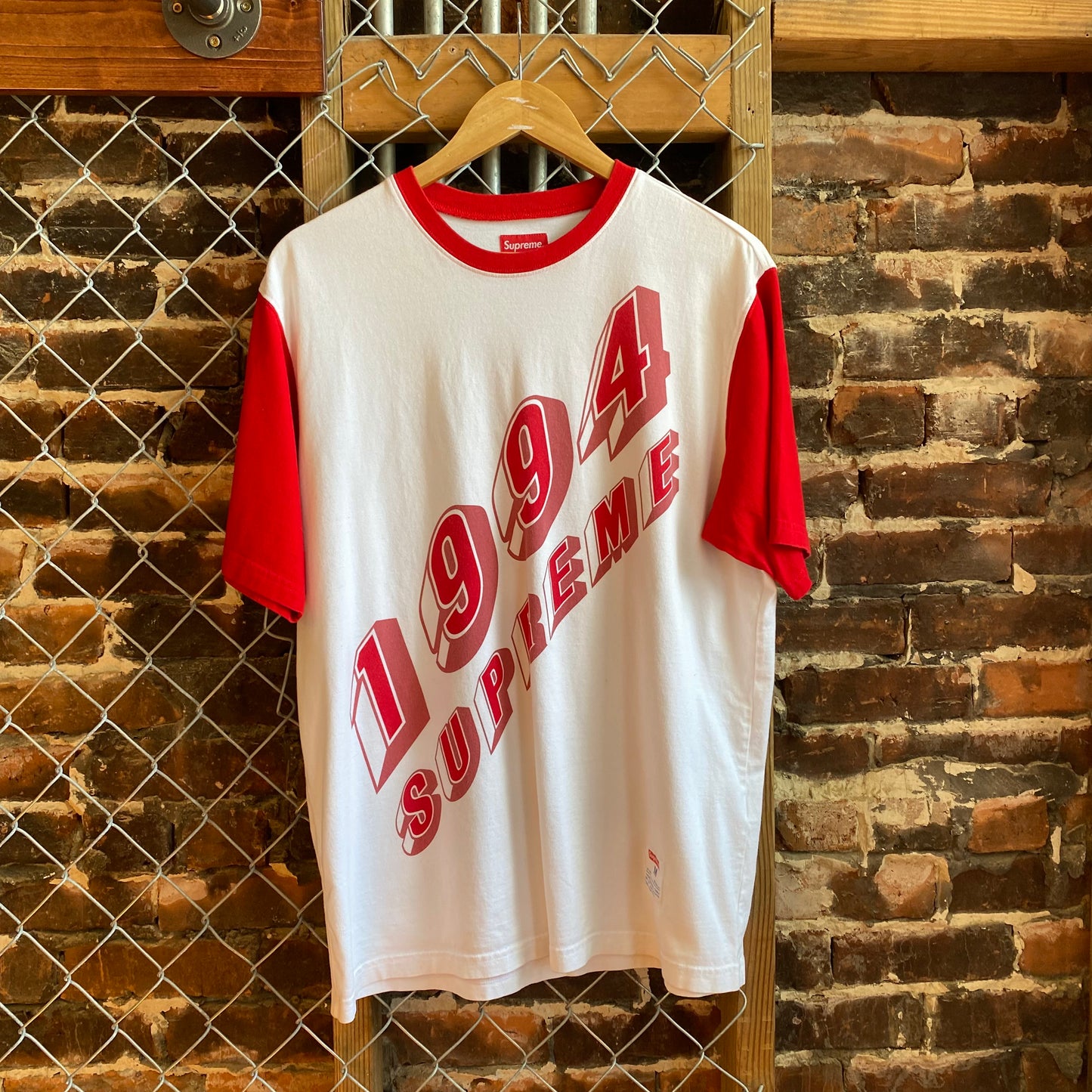 1994 Supreme White & Red Ringer Tee- M