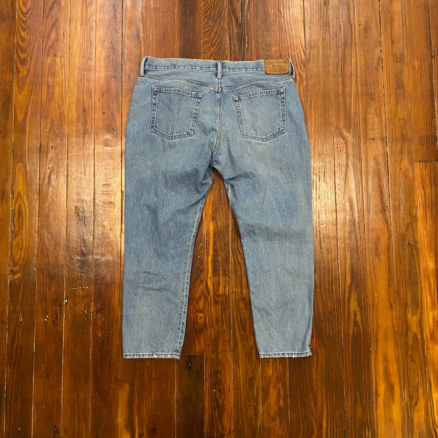 Polo Faded Jeans/ Logo Patterned Seam- 32x25