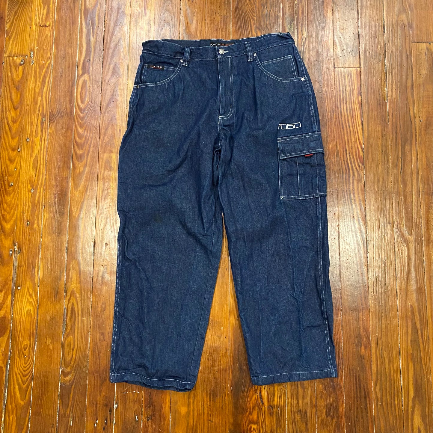 FUBU Bootleg Blue Cargo Jeans- 38x34