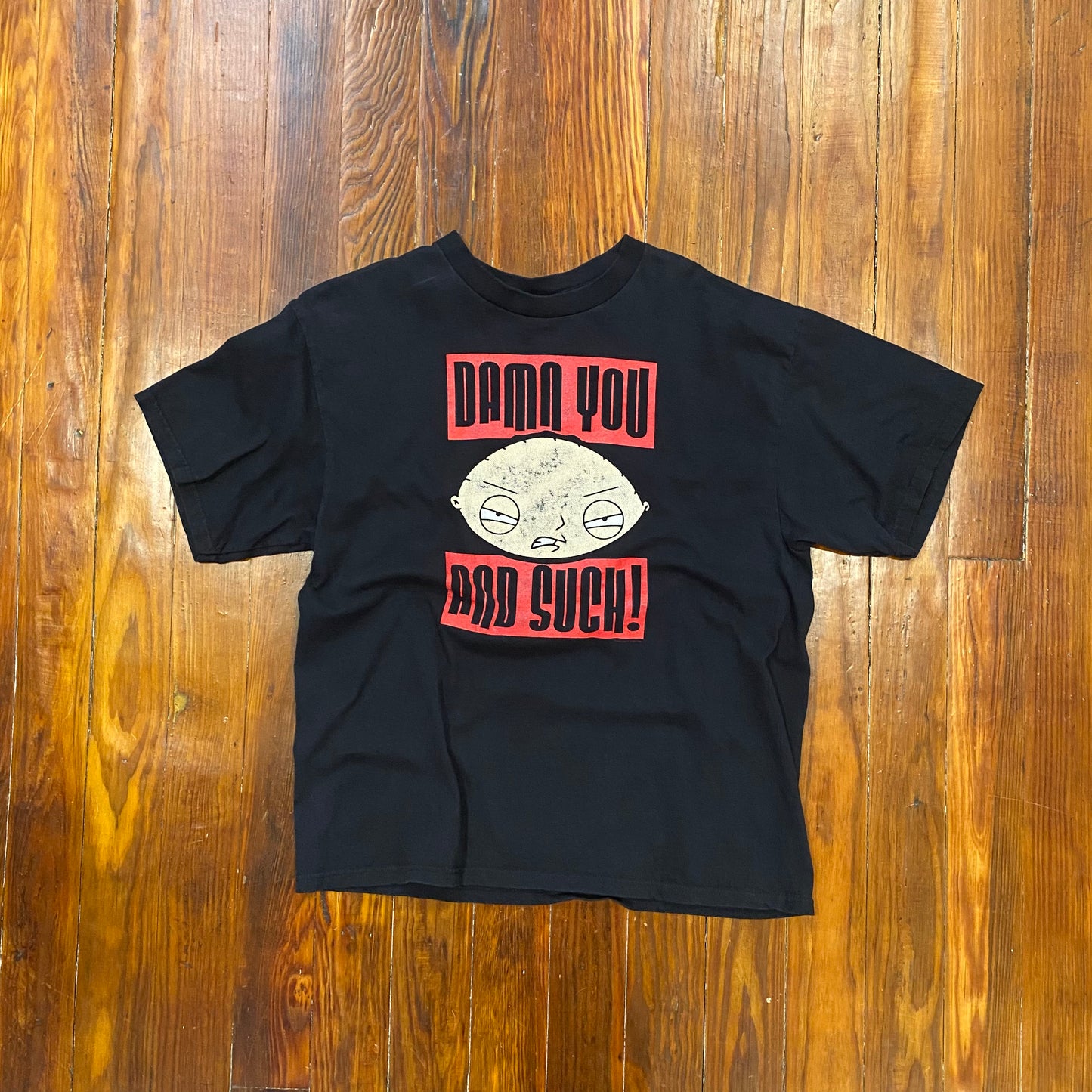 Vintage Family Guy Stewie "Damn You" Black Tee - XL