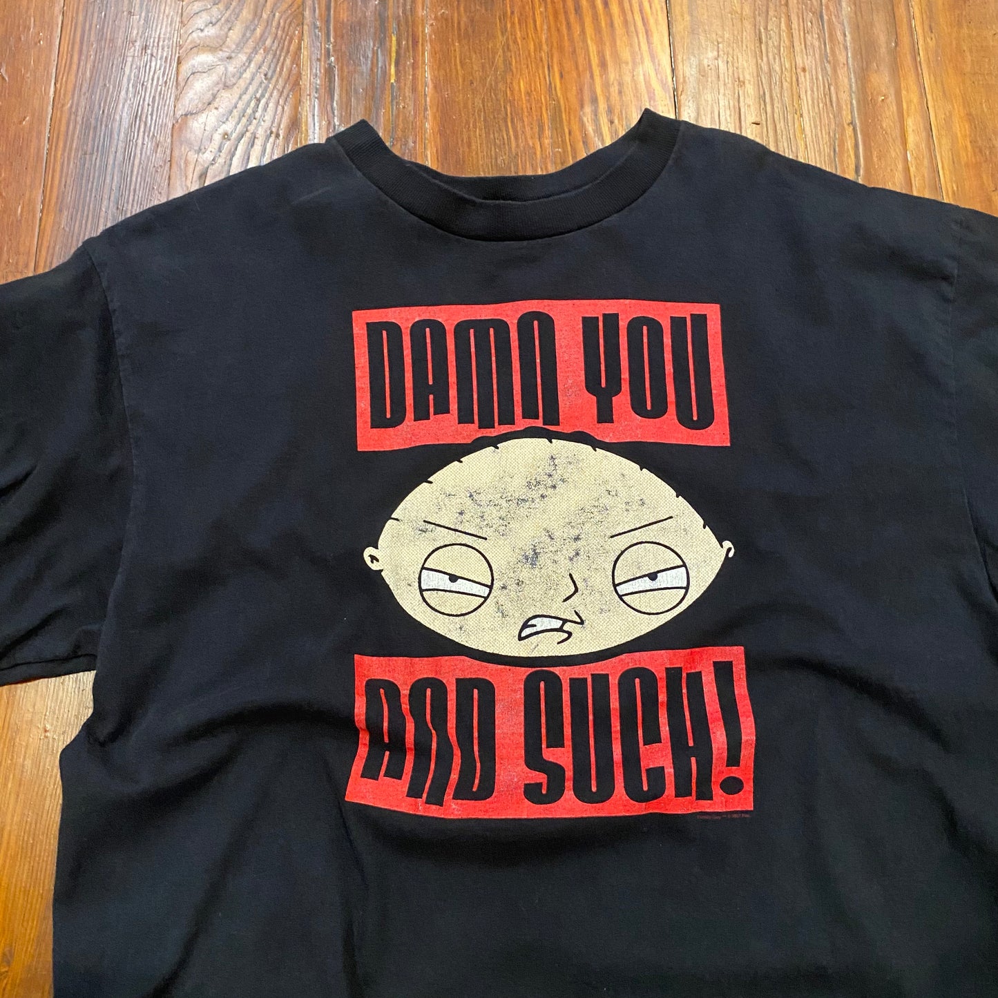 Vintage Family Guy Stewie "Damn You" Black Tee - XL