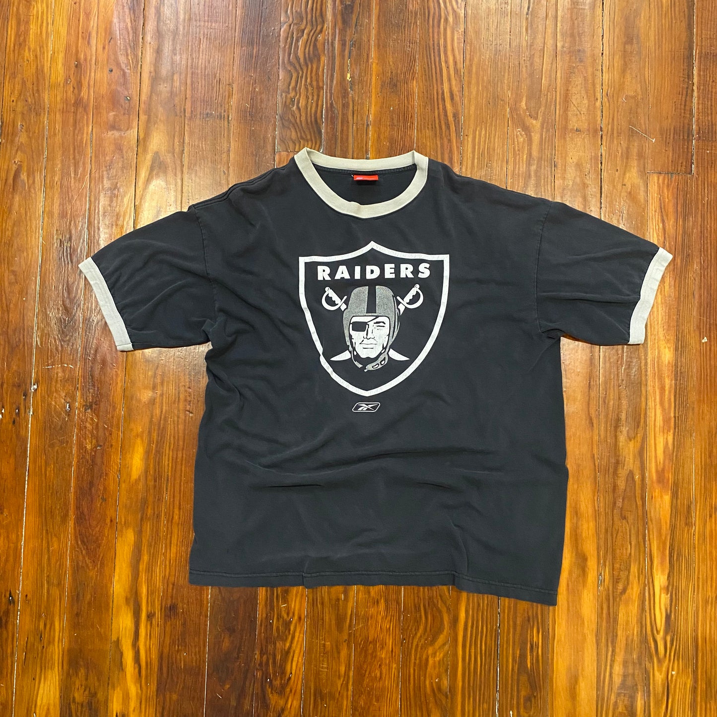 Vintage Reebok Oakland Raiders Ringer Tee - 2XL