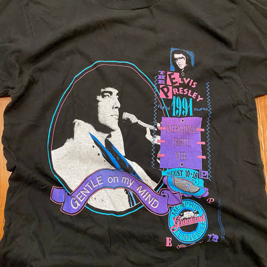 Vintage 1991 Elvis Presley International Tribute Week Tee - M