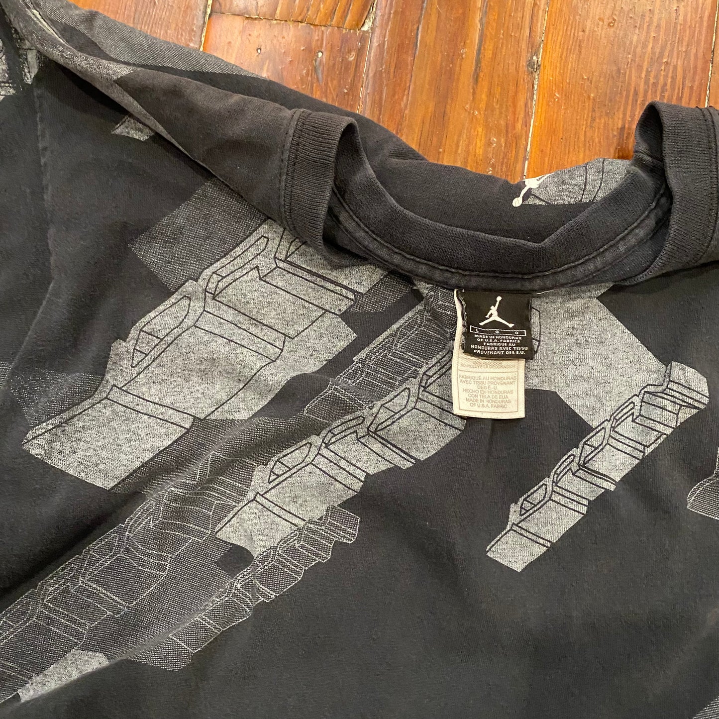 Vintage Gray Jordan AOP Tee - L