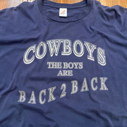 Vintage Dallas Cowboys Back 2 Back Navy Tee - 2XL