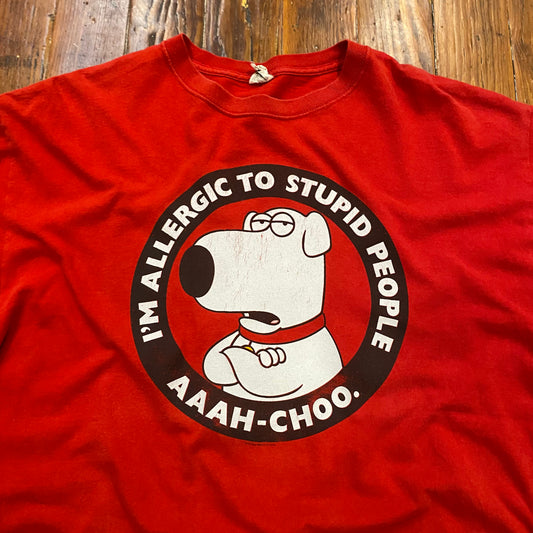 Vintage Brian Allergic To Stupid People Tee - XL