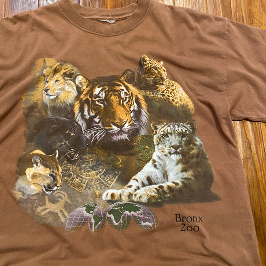 Vintage Cats Of The Wild Bronx Zoo Tee - XL