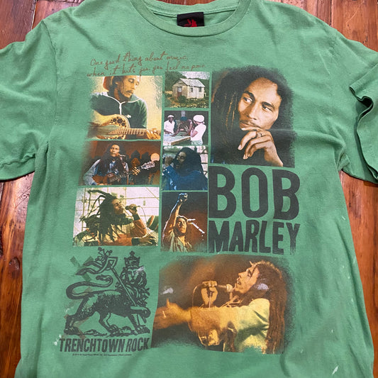 Vintage Bob Marley Portraits Green Tee - L