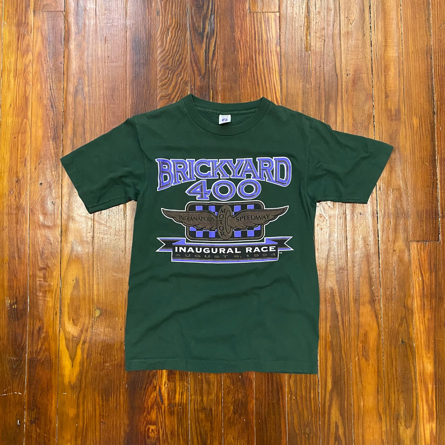 Vintage Brickyard 400 Green Racing Tee - M