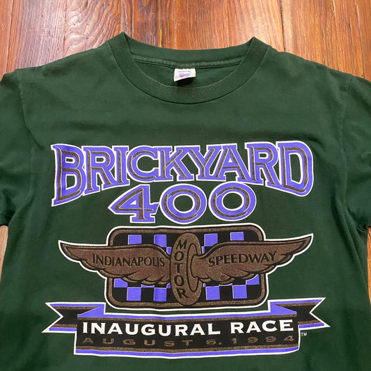 Vintage Brickyard 400 Green Racing Tee - M
