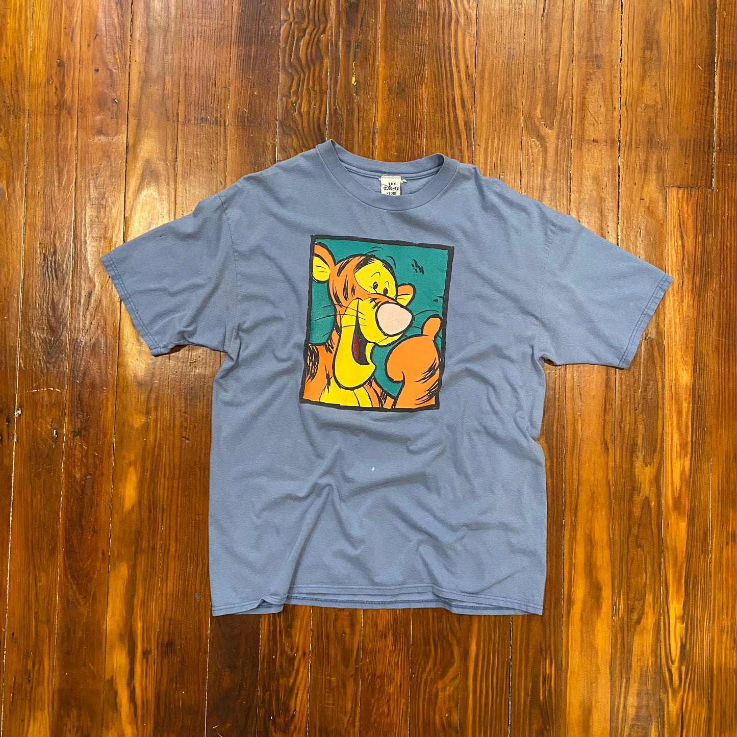 Vintage Tigger The Tiger Portrait Blue Tee - XL