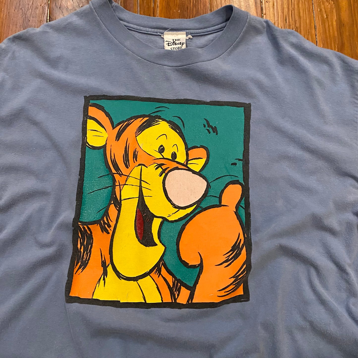 Vintage Tigger The Tiger Portrait Blue Tee - XL