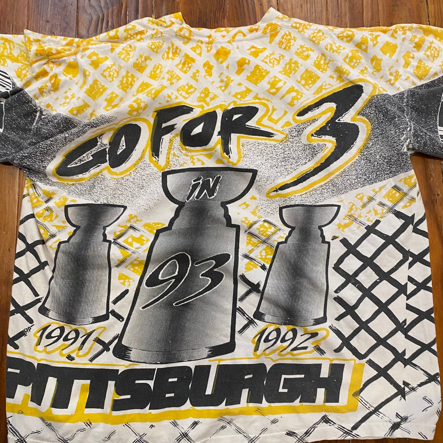 Vintage 93' Go For 3 Pittsburgh AOP Tee - XL