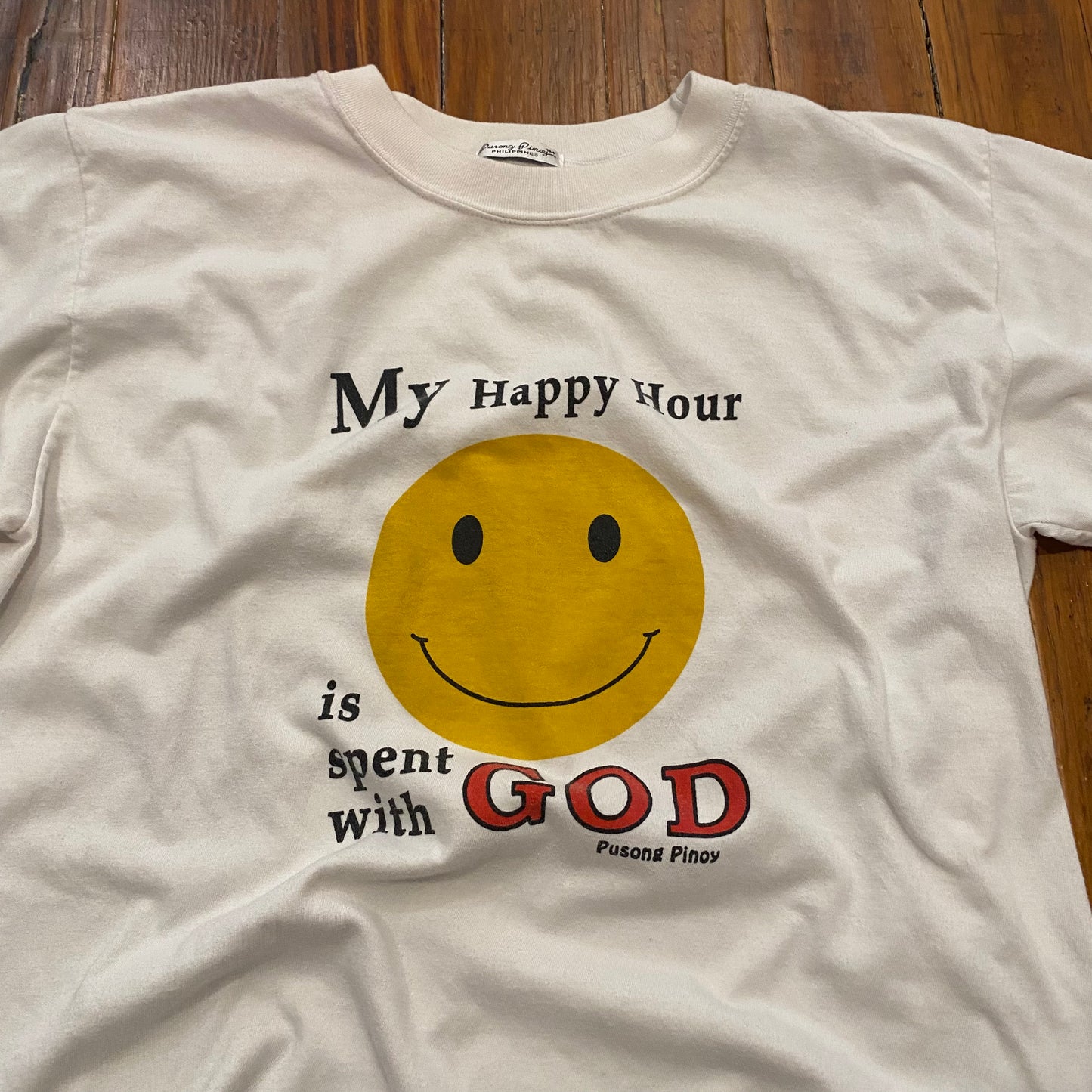Vintage Happy Hour With God Tee - M