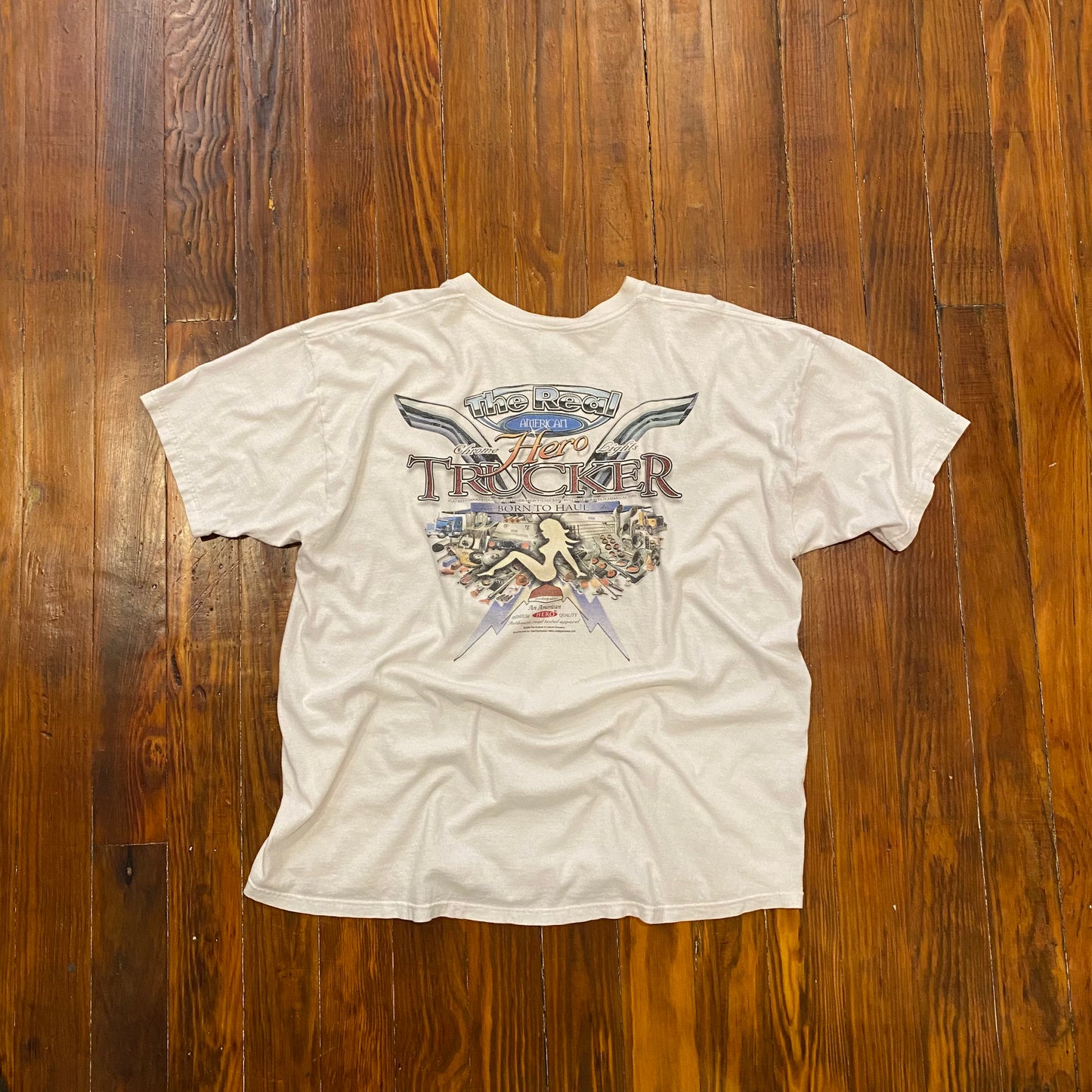 Vintage THe Real American Trucker Bron to Haul Tee- 2XL