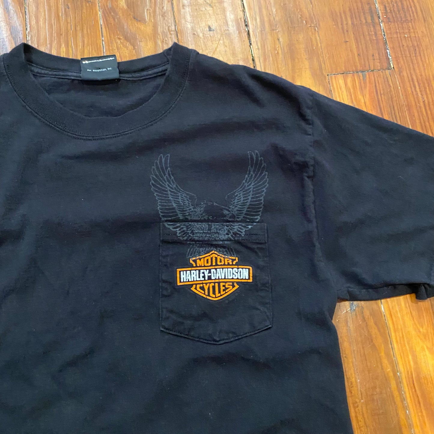 Vintage Harley Davidson Savannah Pocket Wings Black Tee - M