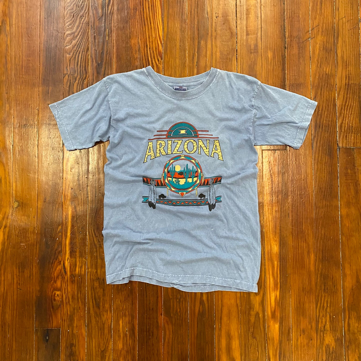Vintage Arizona Scenery Blue Travel Tee - L