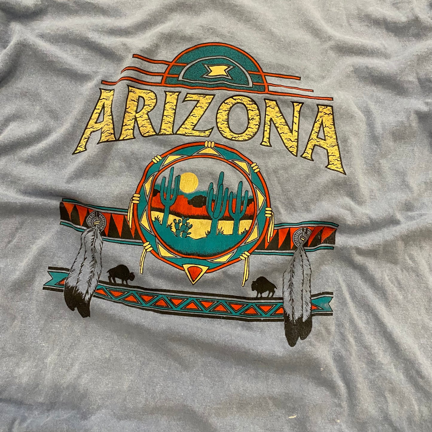 Vintage Arizona Scenery Blue Travel Tee - L