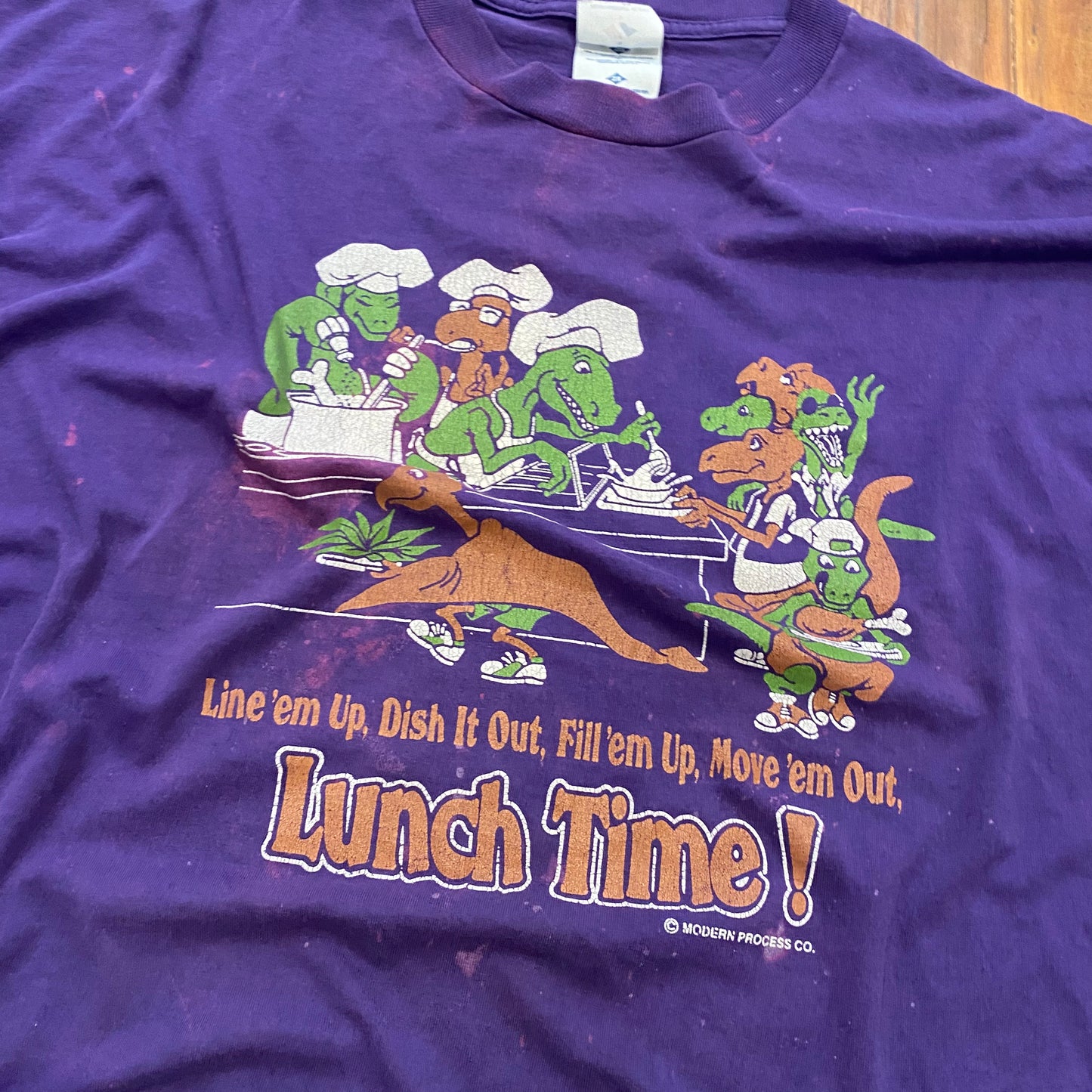 Vintage Lunch Time Dinosaur Purple Tee - 2XL