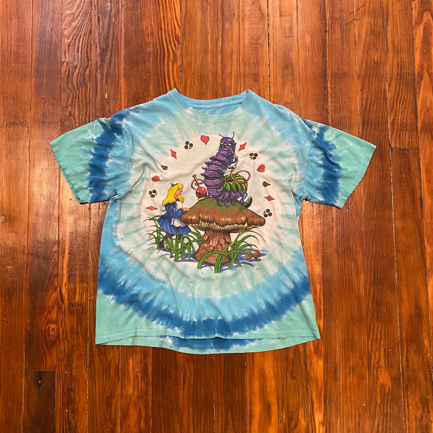 Vintage Alice In Wonderland Liquid Blue Tee- XL