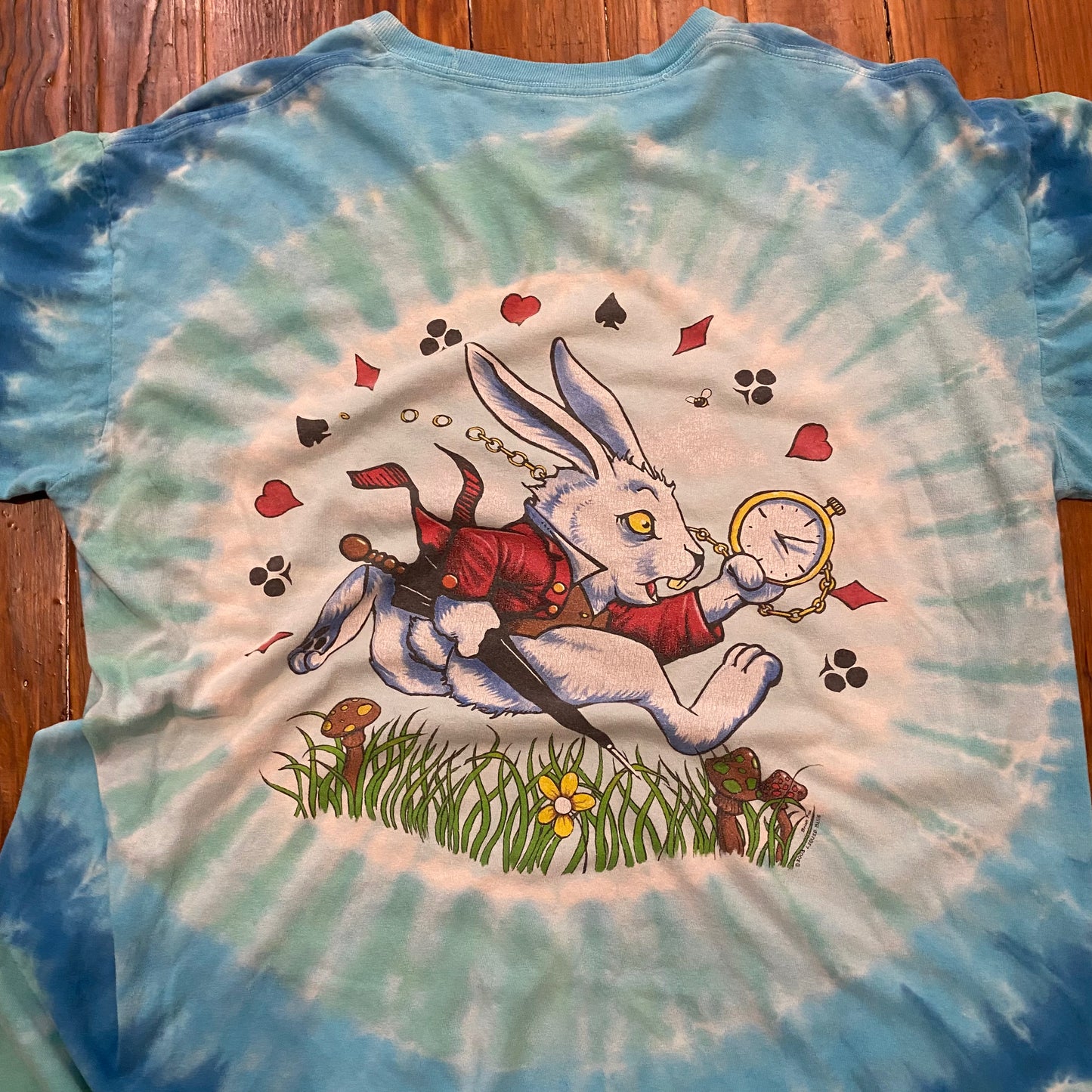 Vintage Alice In Wonderland Liquid Blue Tee- XL