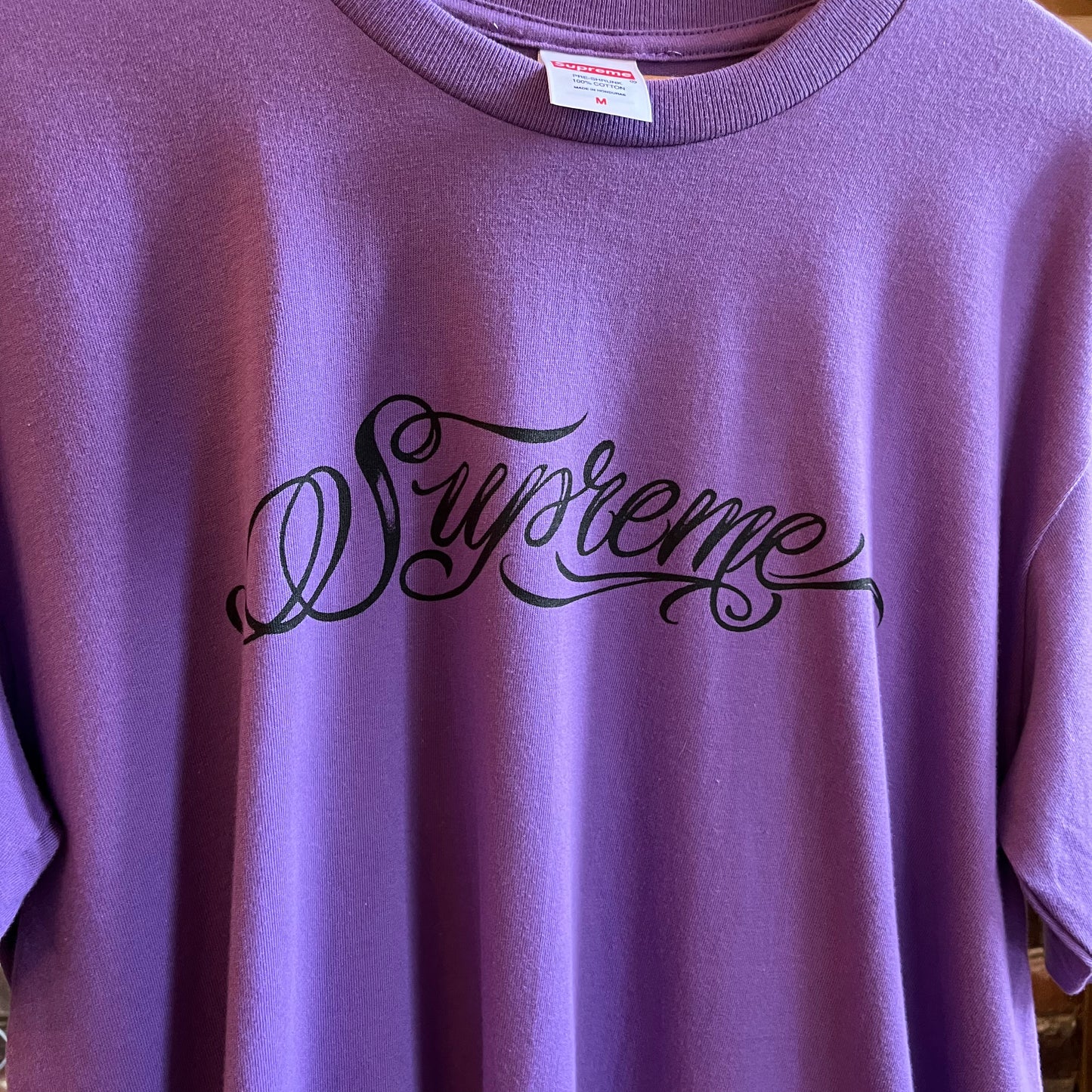 Supreme Script Purple Tee- M