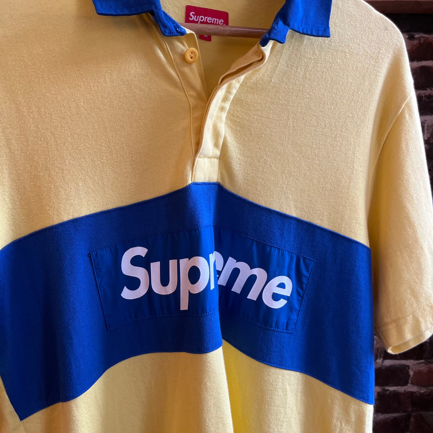 Supreme Yellow/Blue Polo Tee - M