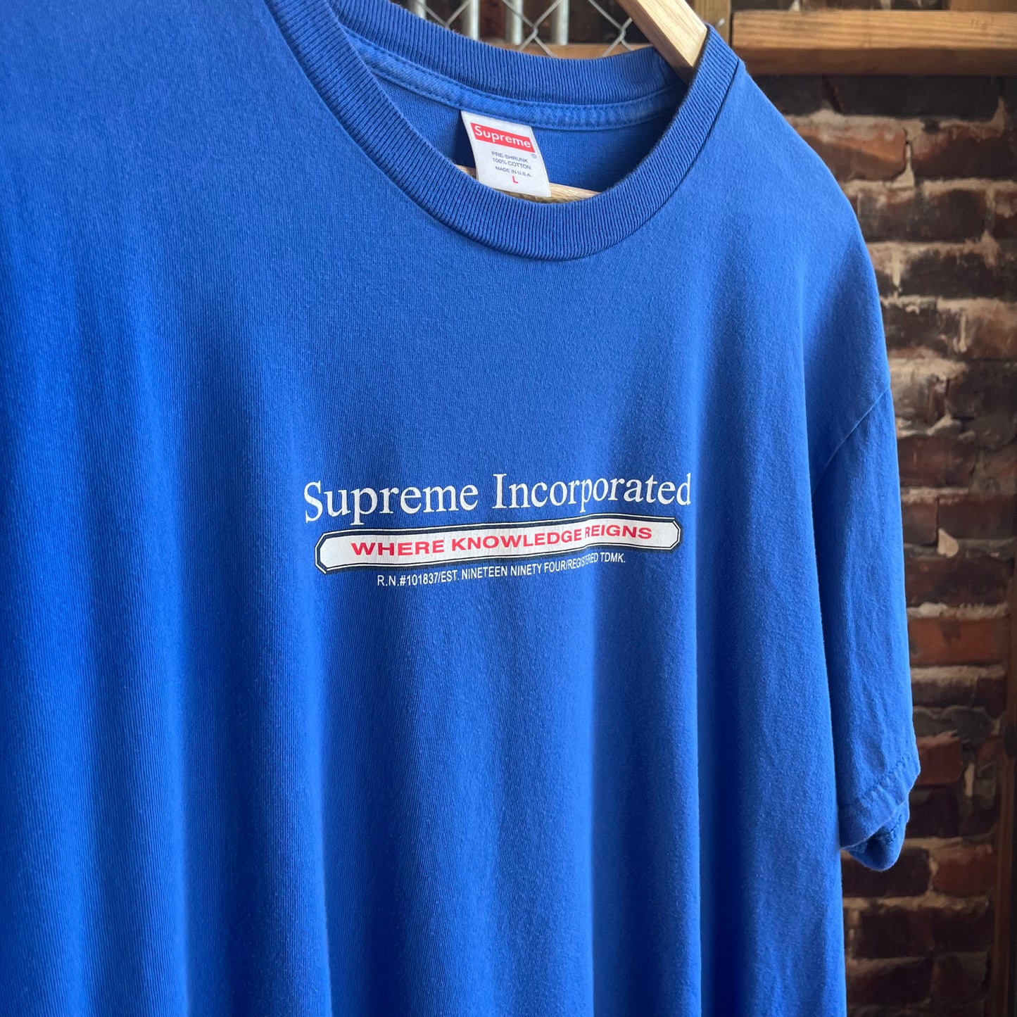 Supreme Incorporated Where Knowledge Reigns Tee- L