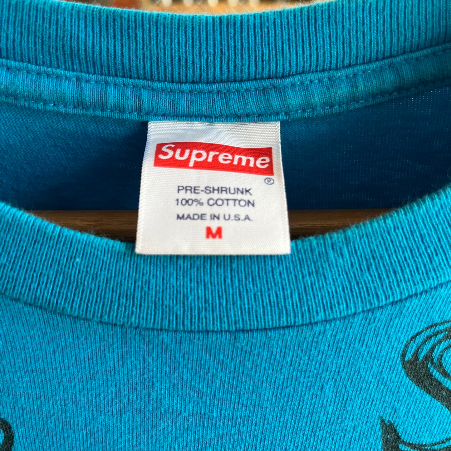 Supreme Multi Logo Blue AOP Tee- M