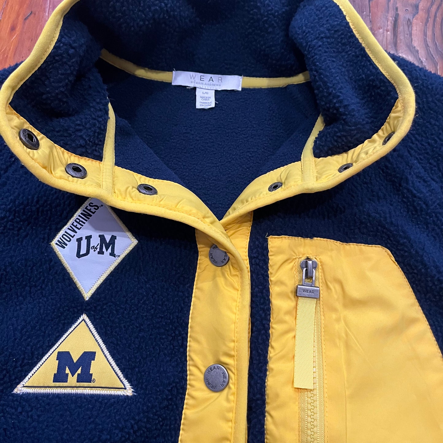 Vintage Michigan Button-Up Fleece Jacket- L