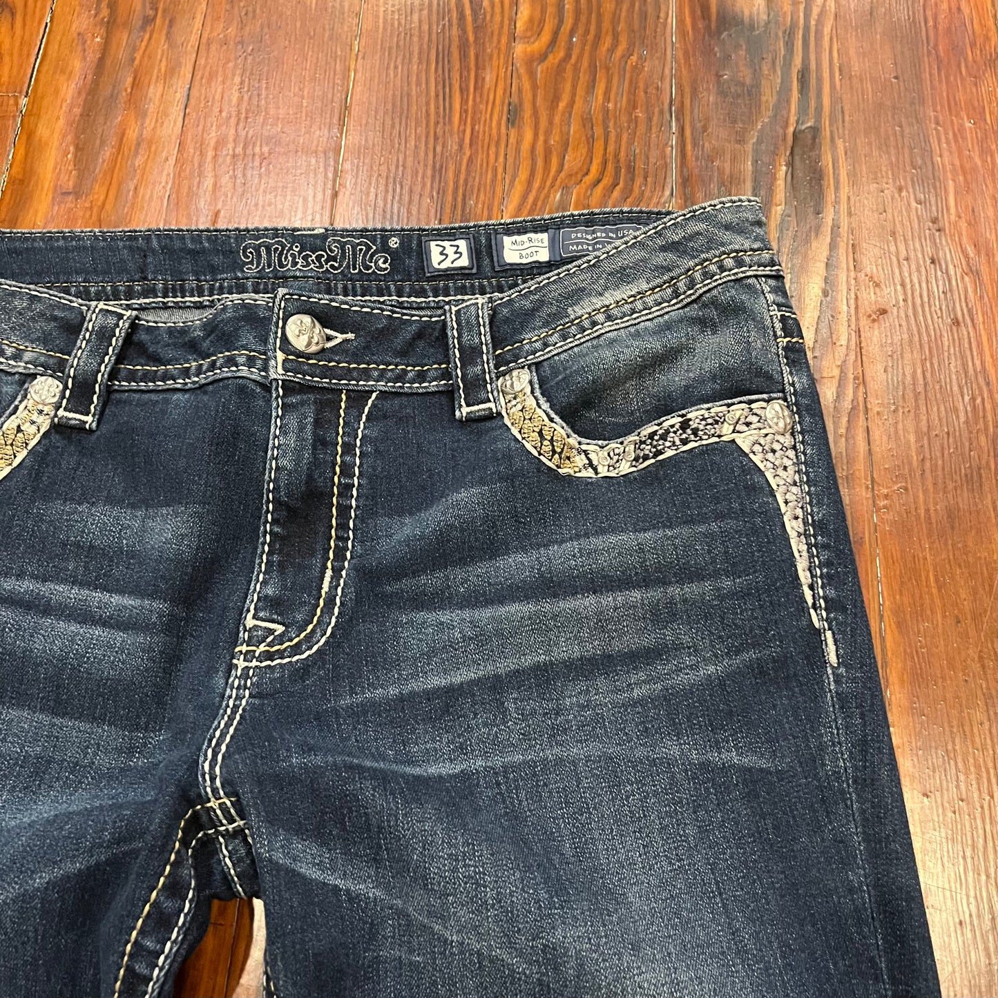 Miss Me Faded Glitter Jeans- 33x34