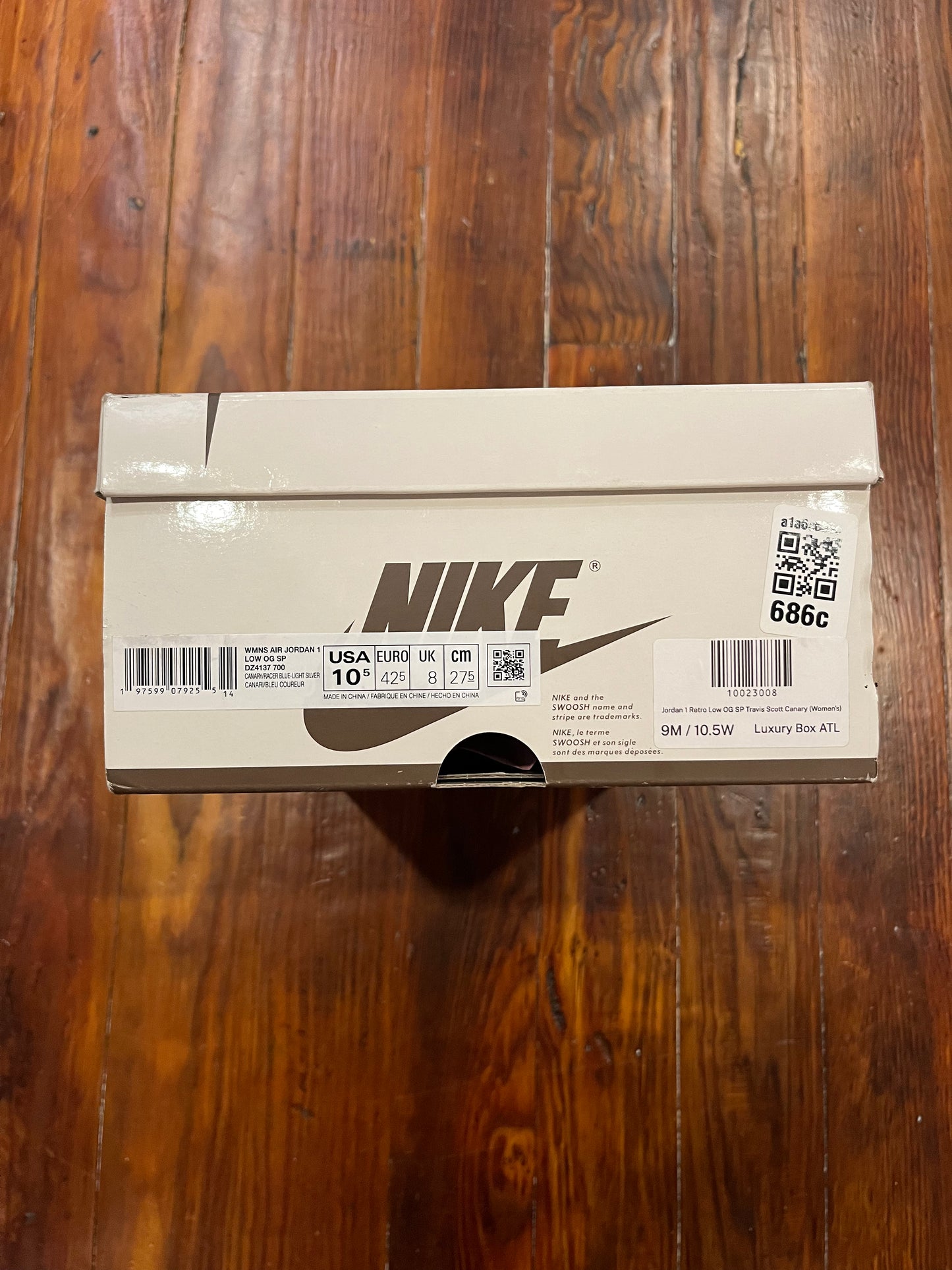 Travis Scott x Wmns Jordan 1 Low 'Canary' - SZ10.5W/9M