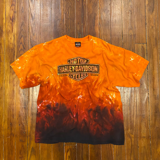 Vintage 2010 Tye-Dye Harley Davidson Motorcycle Tee - 2XL