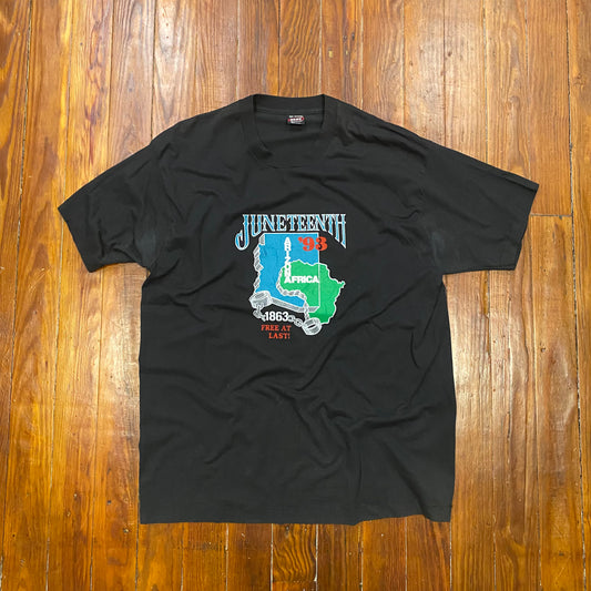 Vintage 1993 Juneteenth Free At Last Cultural Tee - 2XL