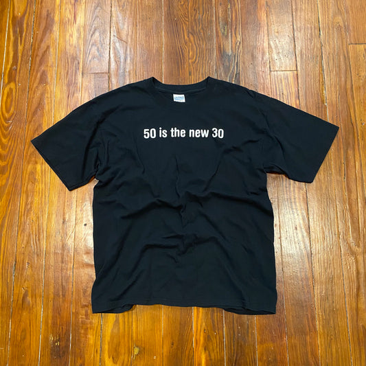 Vintage "50 Is The New 30" Humor Tee - L