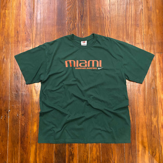 Vintage Nike Miami Hurricanes Basketball Tee - 2XL